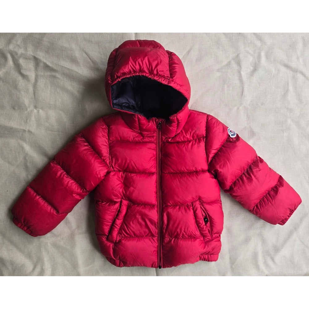 Moncler Doudoune Legere Kids Red Hooded Puffer Jacket Size 2 Anni 92cm
